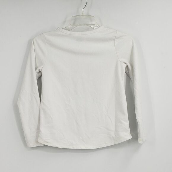 LANDS END girl 10 white fleece pullover - Picture 3 of 4
